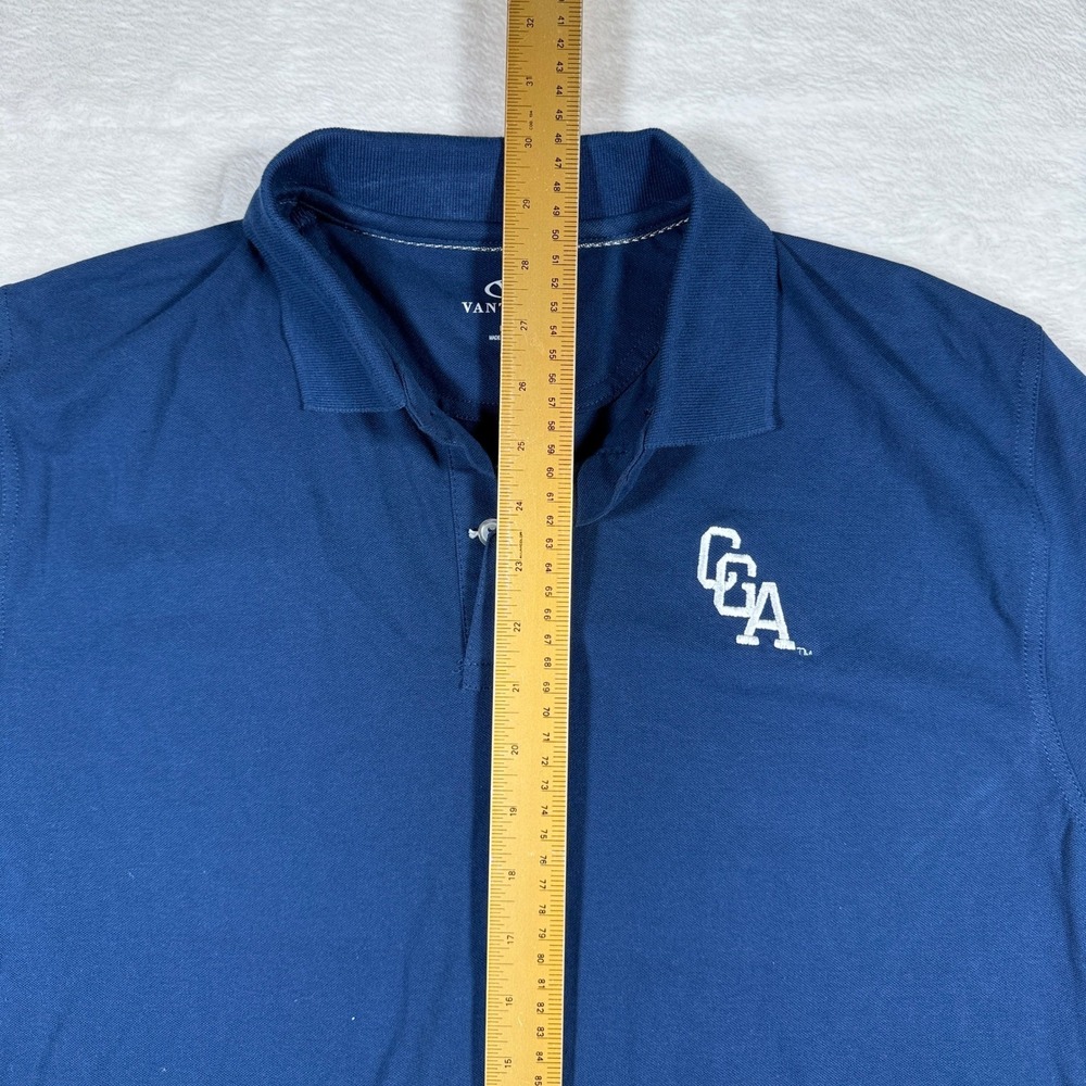Vantage Mens Polo Shirt Navy Blue Short Sleeve CGA Logo Embroidered Size MD - Picture 5 of 6